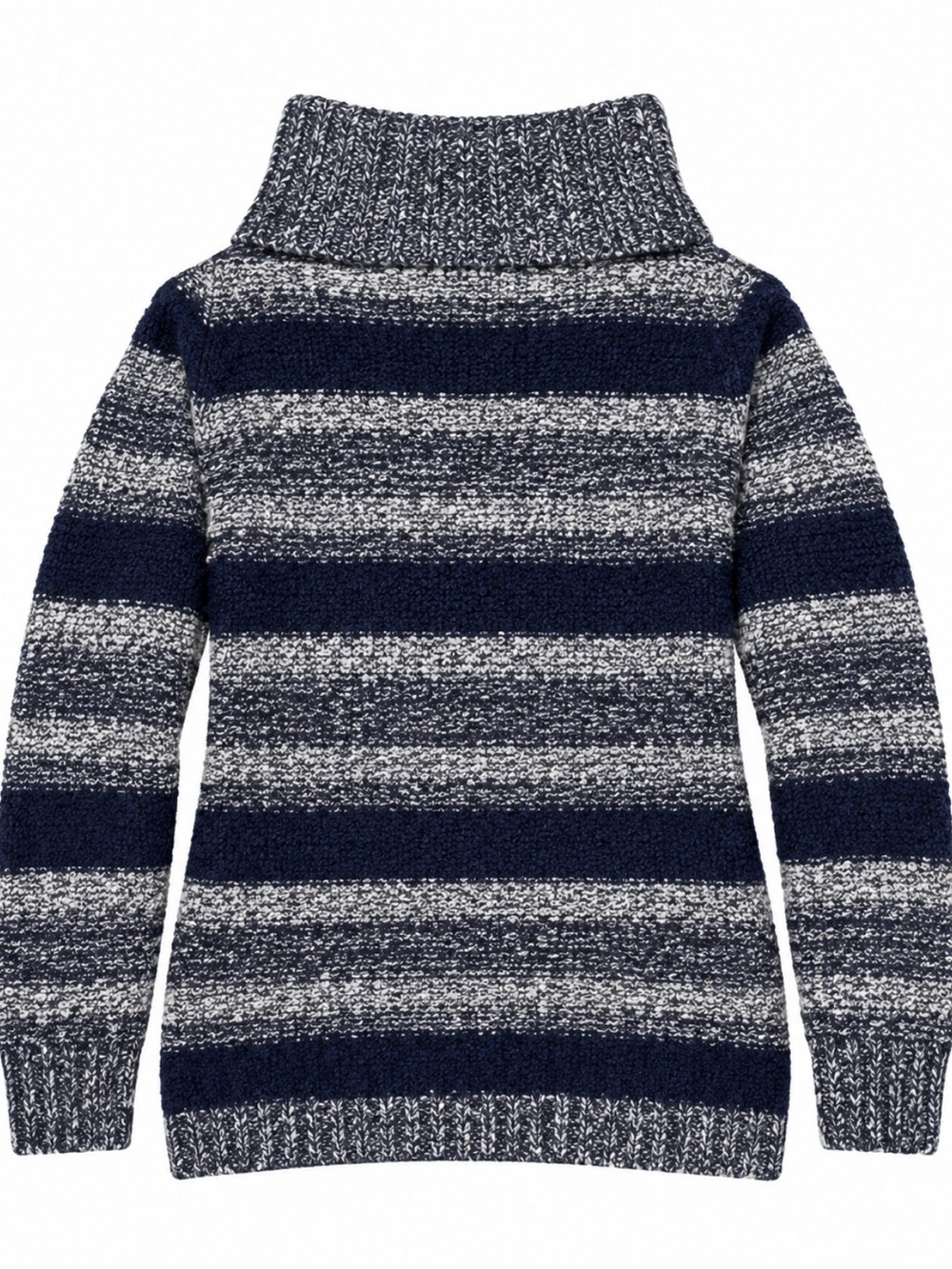 Canyon River Blues Women’s M Navy Gray Striped Turtleneck Sweater